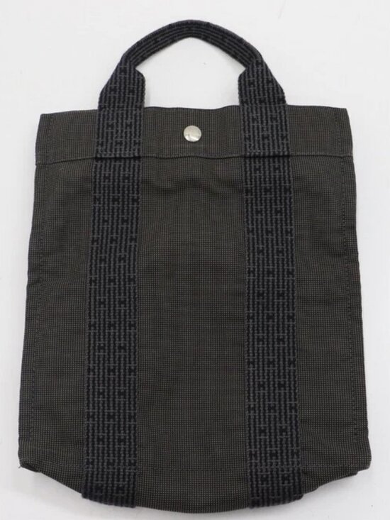 Hermes Paris Herline Backpack Gray Canvas